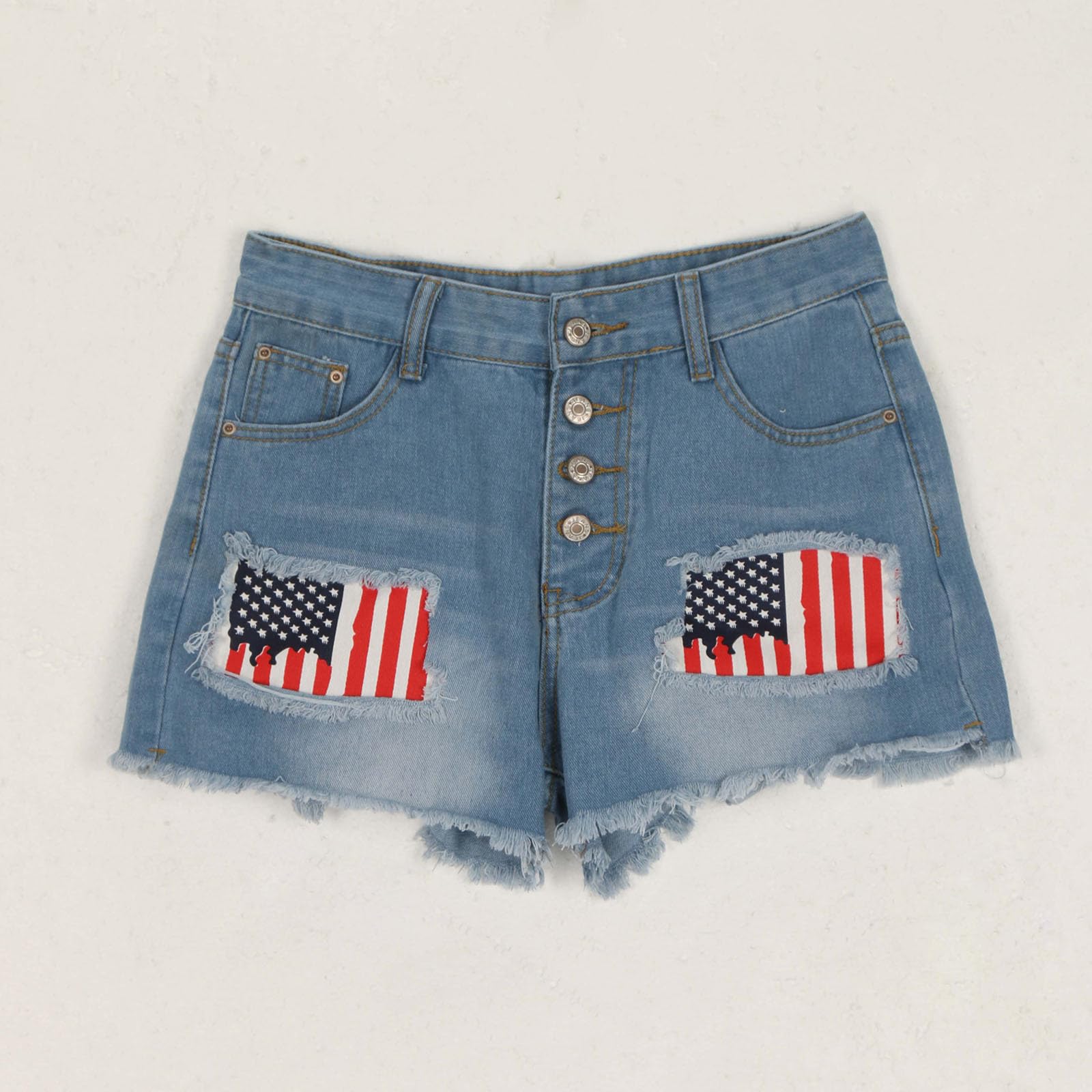 Women's Ripped Denim Shorts - Mid Rise Distressed Jeans for Summer | Casual & Stylish