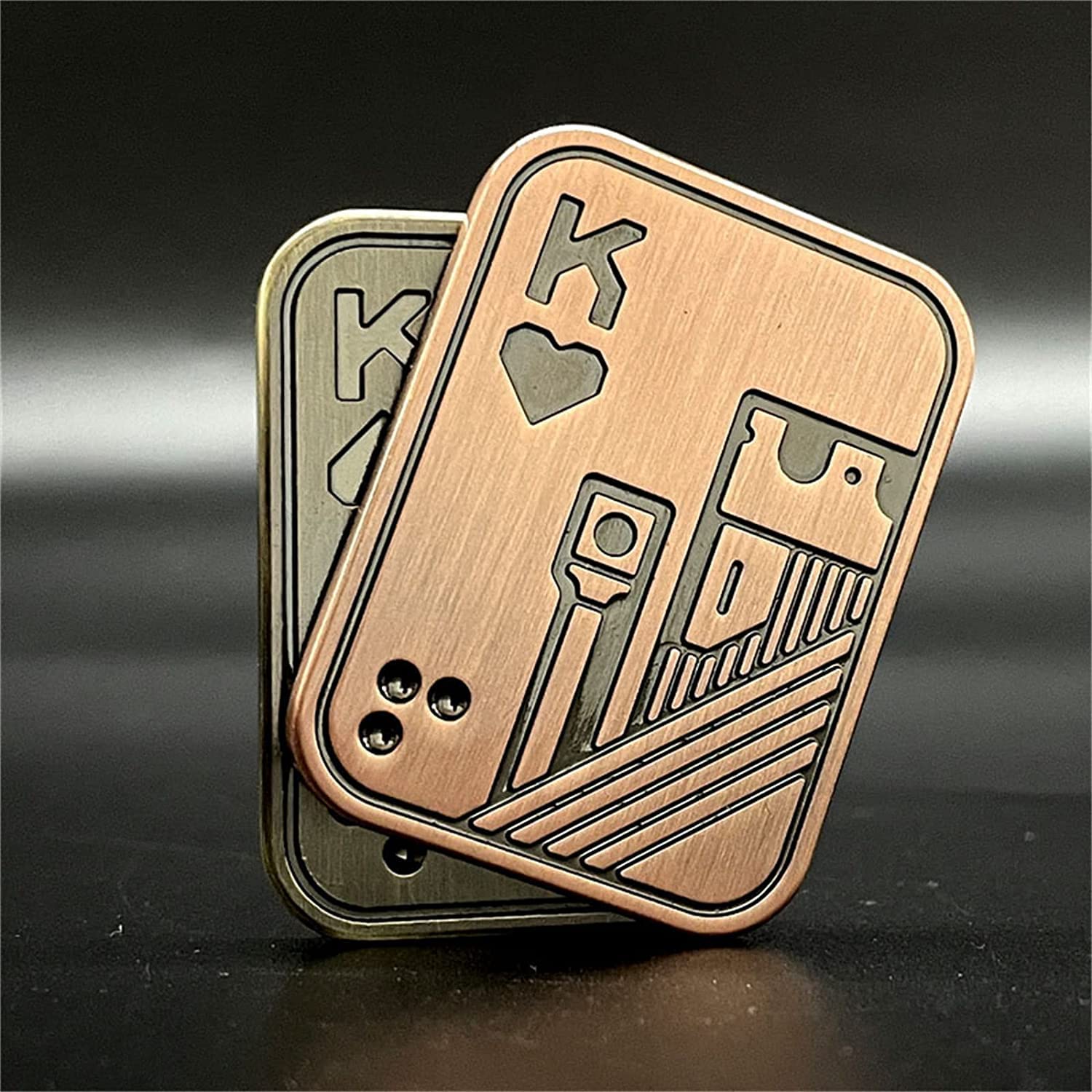Metal Poker Fidget Slider - Stress Relief Sensory Toy for Adults with ADHD & Anxiety | Office Desk Fidget Toy for Men | Perfect Gift for Boyfriend & Father | Use at Work, Home or Travel to Reduce Stress
