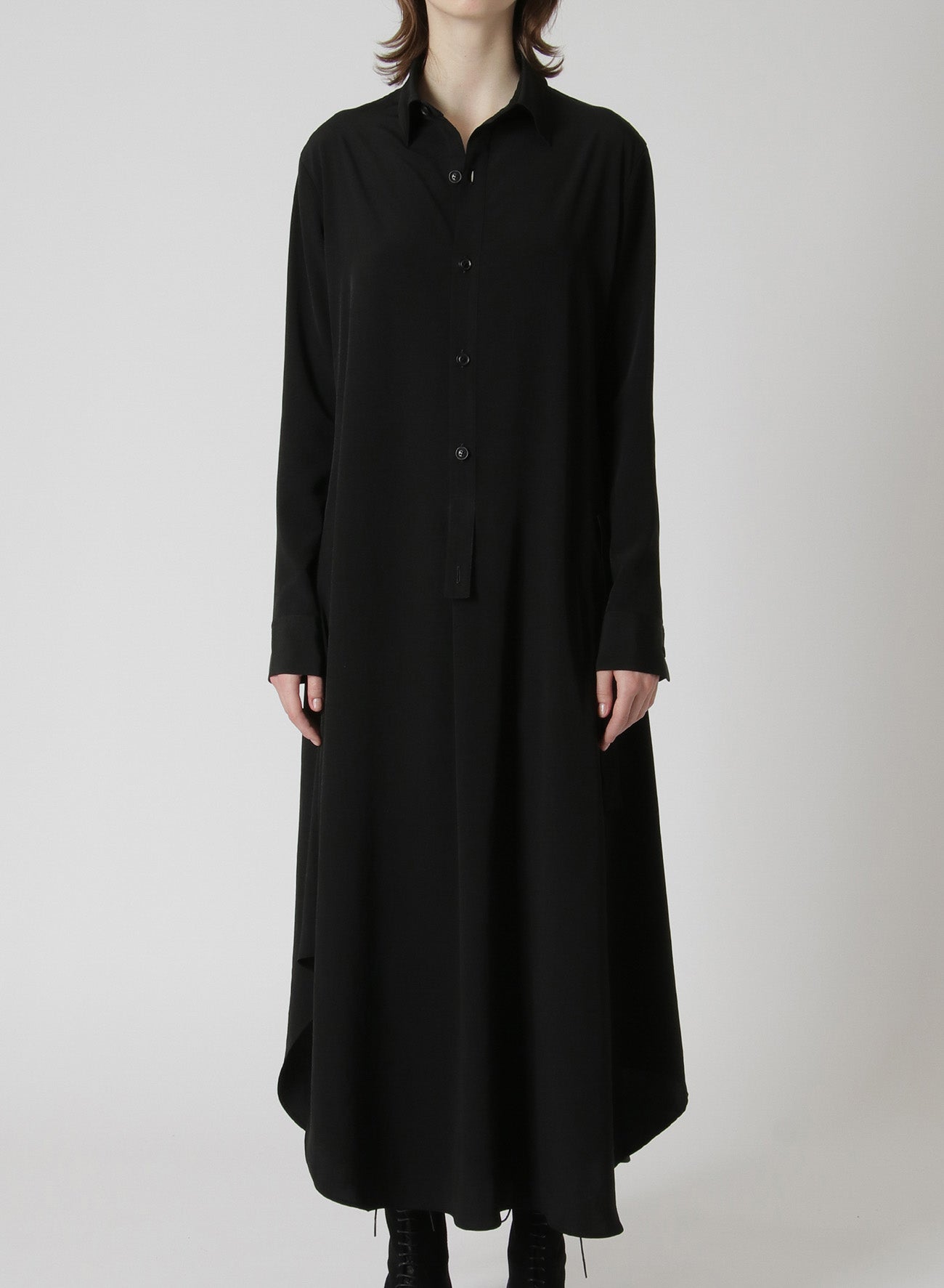 Elegant Crepe de Chine Flared Shirt Dress for Women | Flowy & Comfortable Summer Dress | Perfect for Office, Brunch & Casual Outings