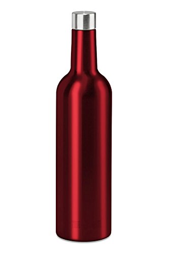 Premium True North Stainless Steel Wine Bottle - Jewel Red, 750ml, Vacuum Insulated, BPA-Free - Perfect for Outdoor Picnics, Camping & Gifting