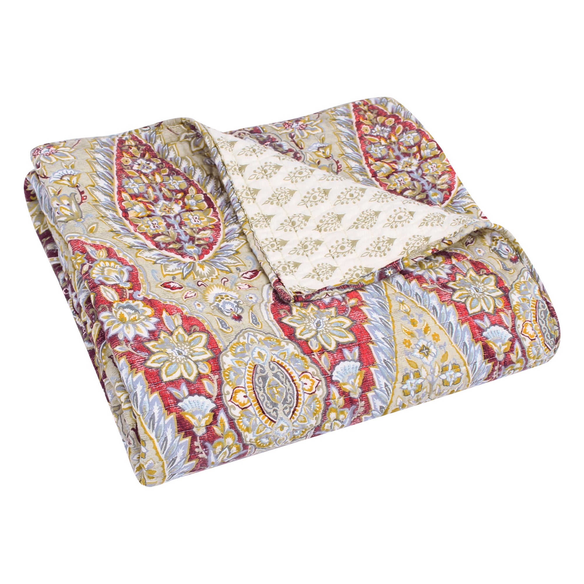 Emel Red Quilted Throw Blanket - Soft & Cozy Bedspread for Couch, Sofa, Bed - Perfect for Winter Warmth, Home Decor & Gift Giving