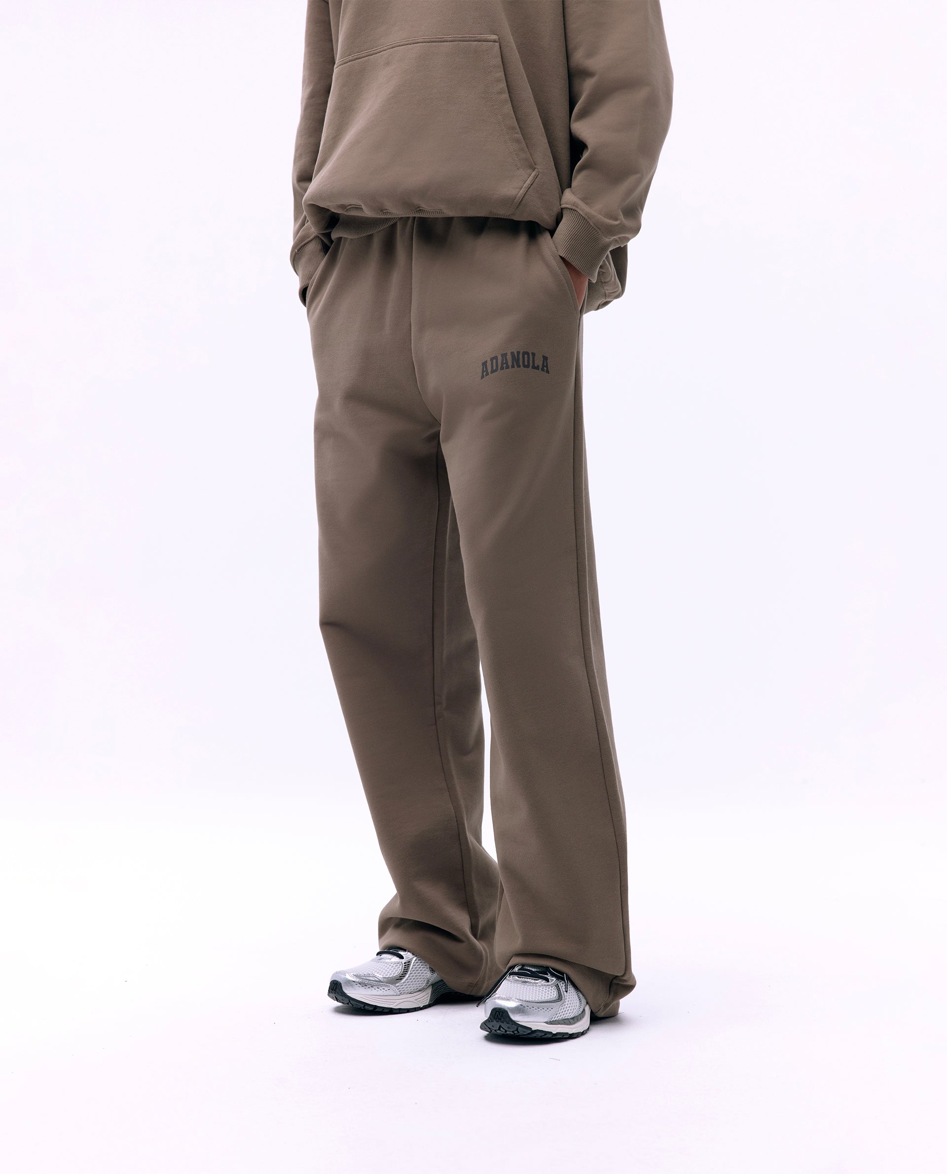 Varsity Straight Leg Sweatpants for Men & Women - Comfortable Cotton Joggers in Cocoa Brown | Perfect for Gym, Lounge & Casual Wear