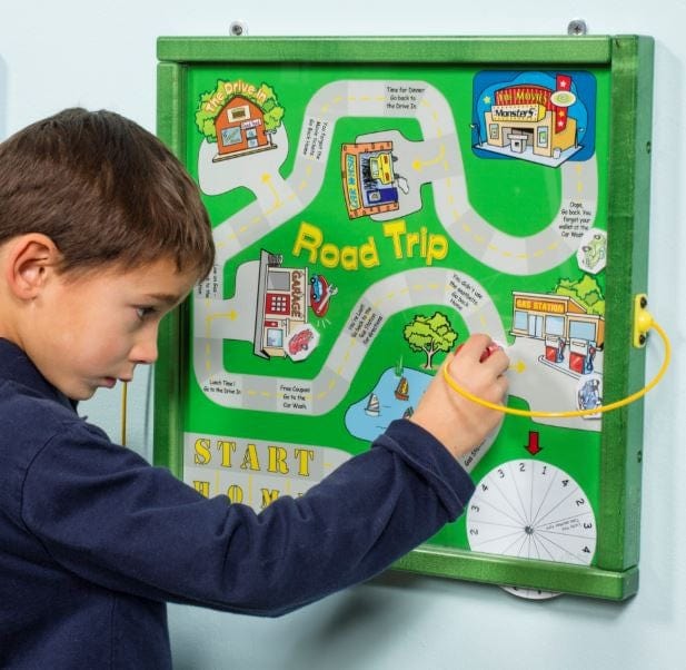 Magnetic Road Trip Wall Toy for Kids - Fun Travel Activity Set with Reusable Stickers - Perfect for Car, Plane & Home Play
