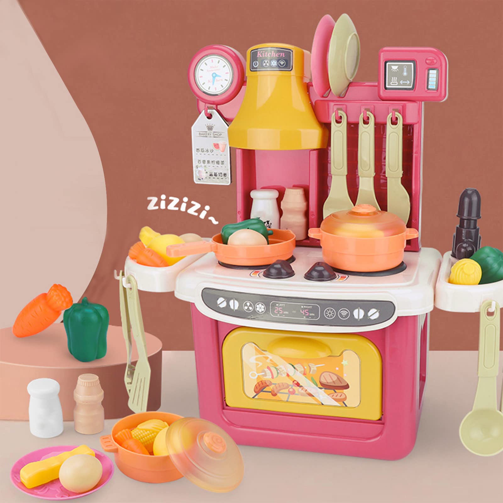 **Realistic Kitchen Play Set for Kids - Mini Cooking Toy with Light & Sound - Pretend Play Accessories for Boys & Girls - Indoor Educational Toys for Toddlers - Perfect for Role Play & Birthday Gifts**