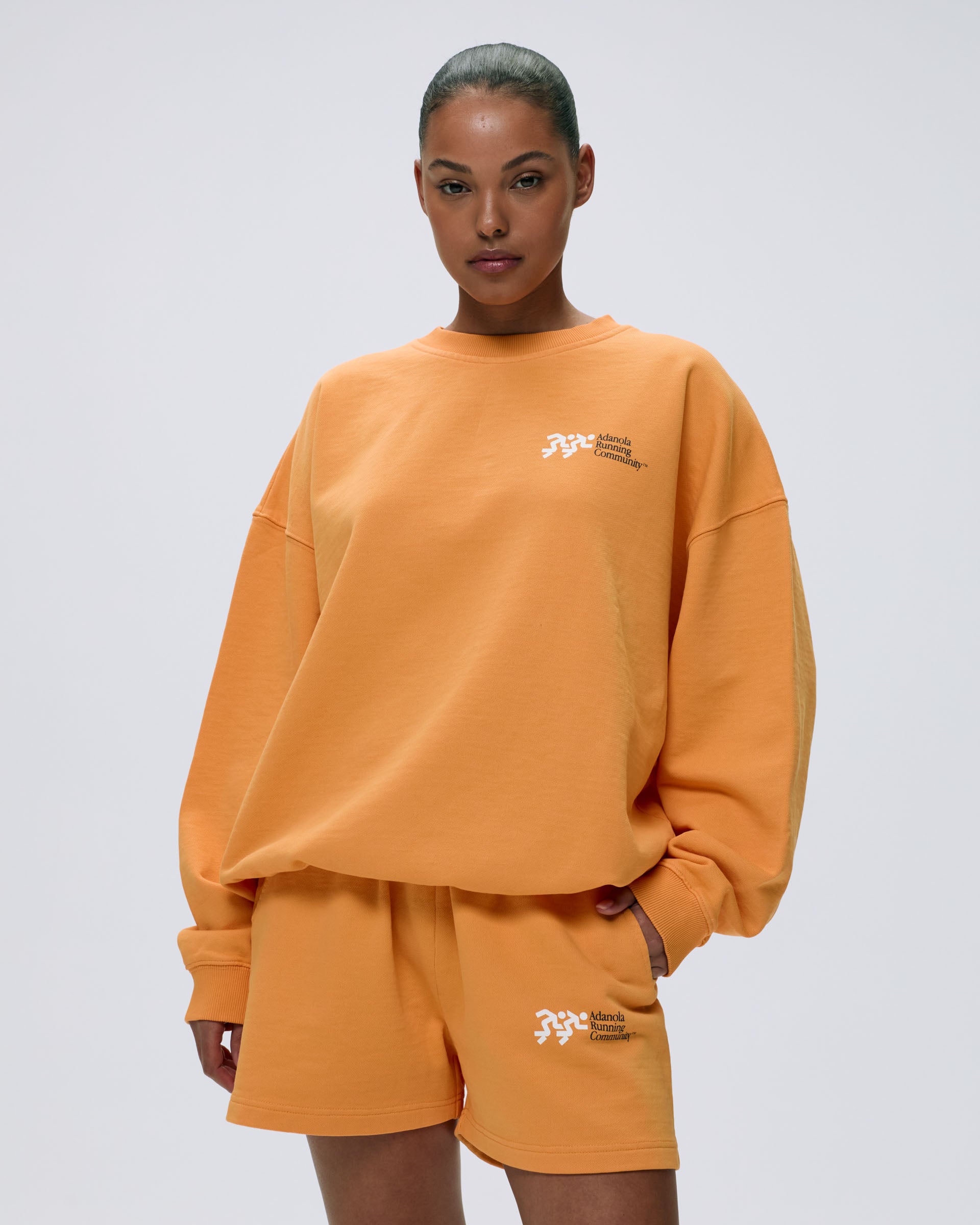 Oversized Distance Sweatshirt in Mango Orange | Cozy Loungewear for Women | Perfect for Casual Outings, Relaxing at Home & Streetwear Fashion