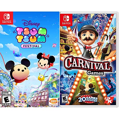 Disney TSUM TSUM FESTIVAL & Carnival Games Bundle for Nintendo Switch - Fun Family Party Games for Kids and Adults