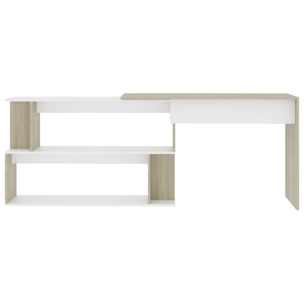 L-Shaped Corner Desk with Rotatable Design & Open Compartments - 47.2