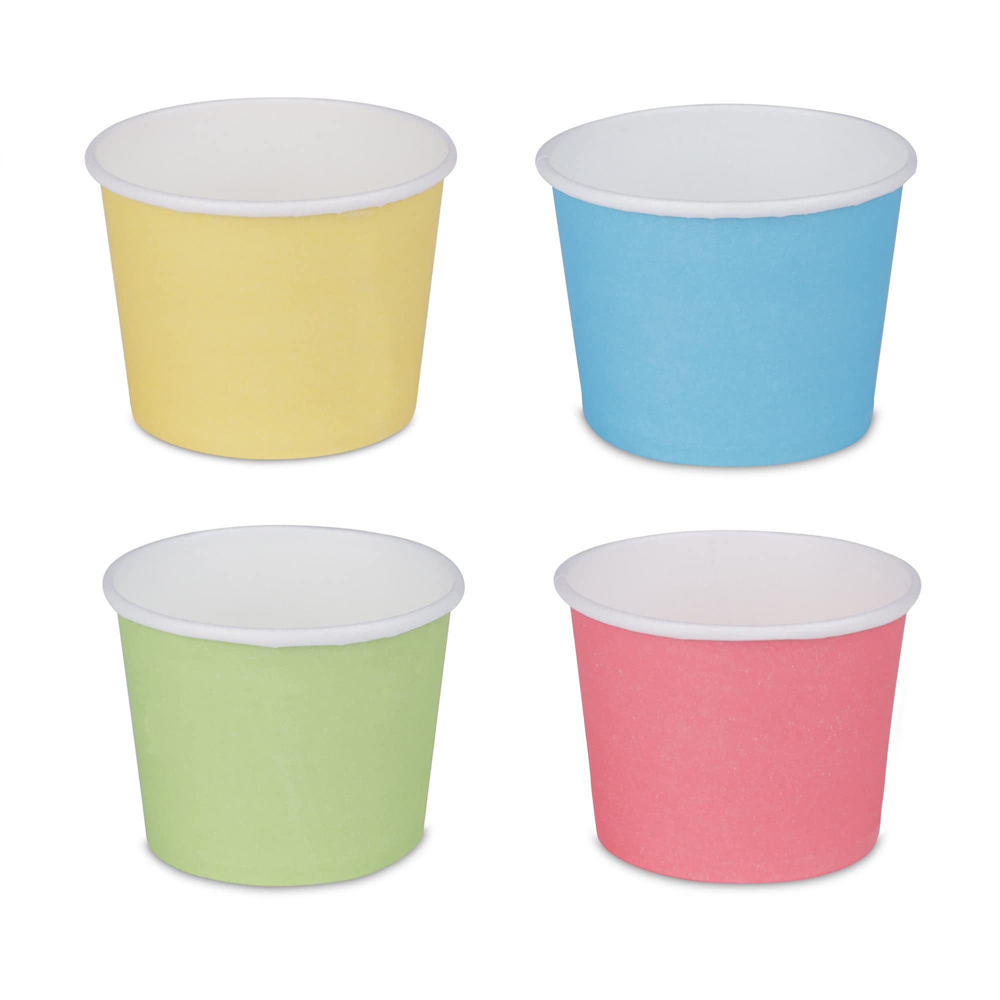 E Kysa Basics Disposable Paper Tea & Coffee Cups - 50-Piece Set, 110ml (4oz), Multicolor - Perfect for Parties, Offices & On-the-Go Beverages
