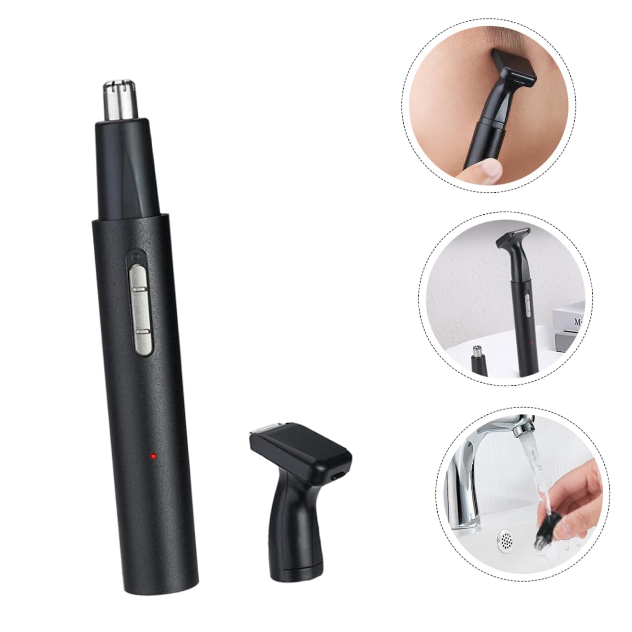 Professional Rechargeable Hair Trimmer & Clipper Set for Beard, Body, and Nose Hair Removal - Waterproof & Detachable Blades for Men's Grooming at Home or Travel