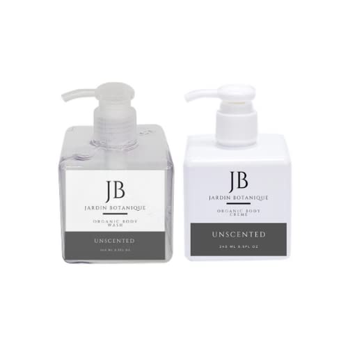 Unscented Organic Body Wash & Body Cream Set - 8 Oz Bottles for Sensitive Skin | Gentle Hydrating & Moisturizing | Perfect for Daily Shower & Skincare Routine