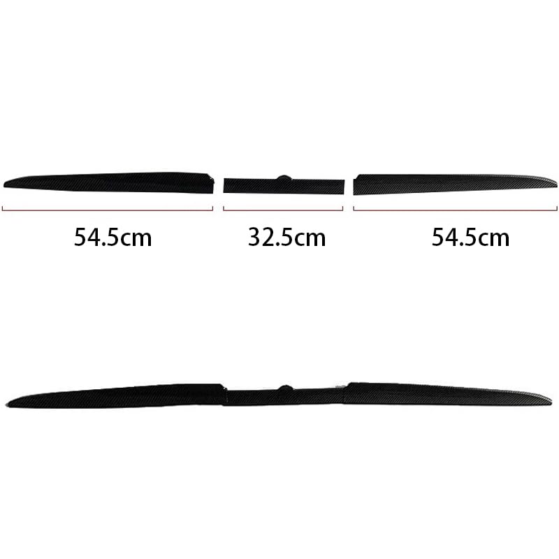 Universal Carbon Fiber Car Trunk Spoiler Roof Lip Kit - 3-Piece No Drill Tail Wing for Car Modification - Large Top Wing (Glossy Black) | Enhances Aerodynamics & Sporty Style for Sedans, Coupes & Hatchbacks