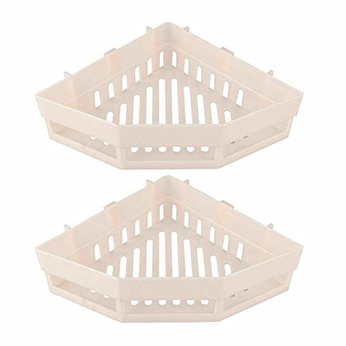 2-Pack Triangle Shower Corner Shelf - Rustproof Bathroom Storage Organizer for Shampoo, Soap & Accessories - Perfect for Small Spaces & Apartment Showers