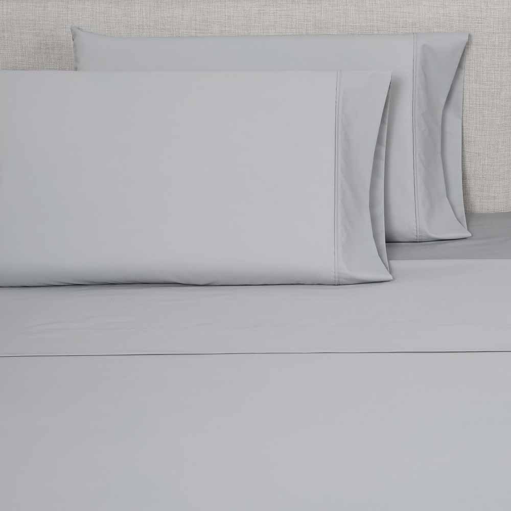Affluence 300 Thread Count Cotton Polyester Sheet Set - Full Size Bed Sheets in Light Grey | Soft & Breathable Bedding for Comfortable Sleep
