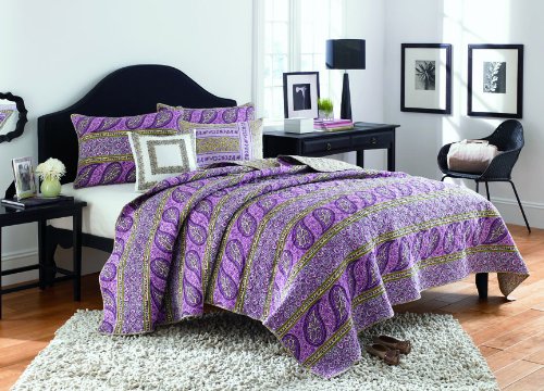 Steve Madden Morgan Quilted Bedspread - Full/Queen Size Purple Comforter Set for Cozy Bedroom Decor | Perfect for Guest Rooms & Master Suites