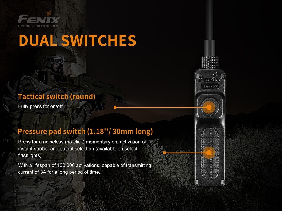 Fenix AER 03 V2.0 Tactical Remote Switch for Flashlights | Waterproof & Durable | Perfect for Hunting, Camping & Emergency Use