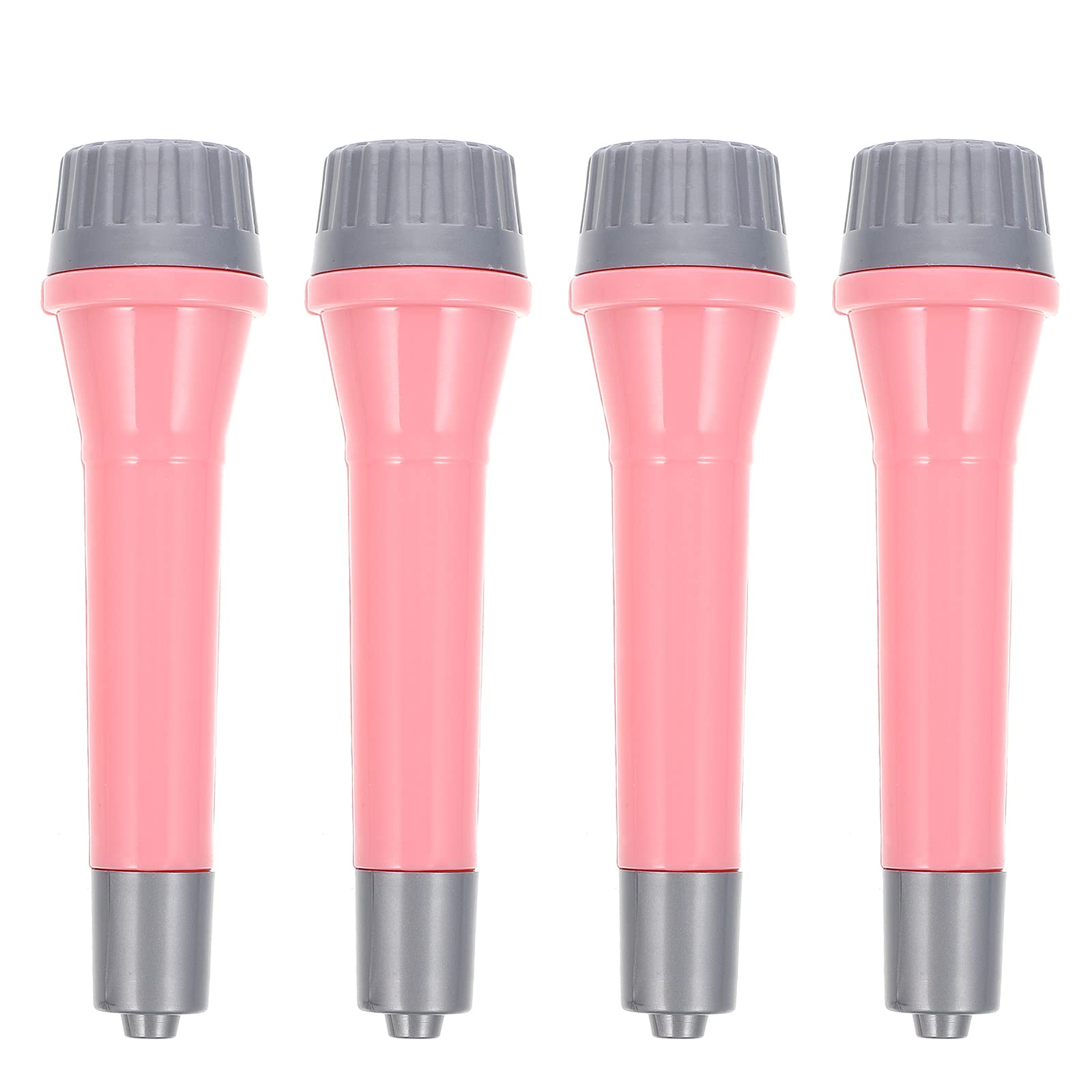 LUOZZY 4-Piece Fake Microphone Toy Set - Pink Plastic Microphone Models for Kids, Pretend Play & Singing Props - Perfect for Birthday Parties, Karaoke Games & Role Play Activities
