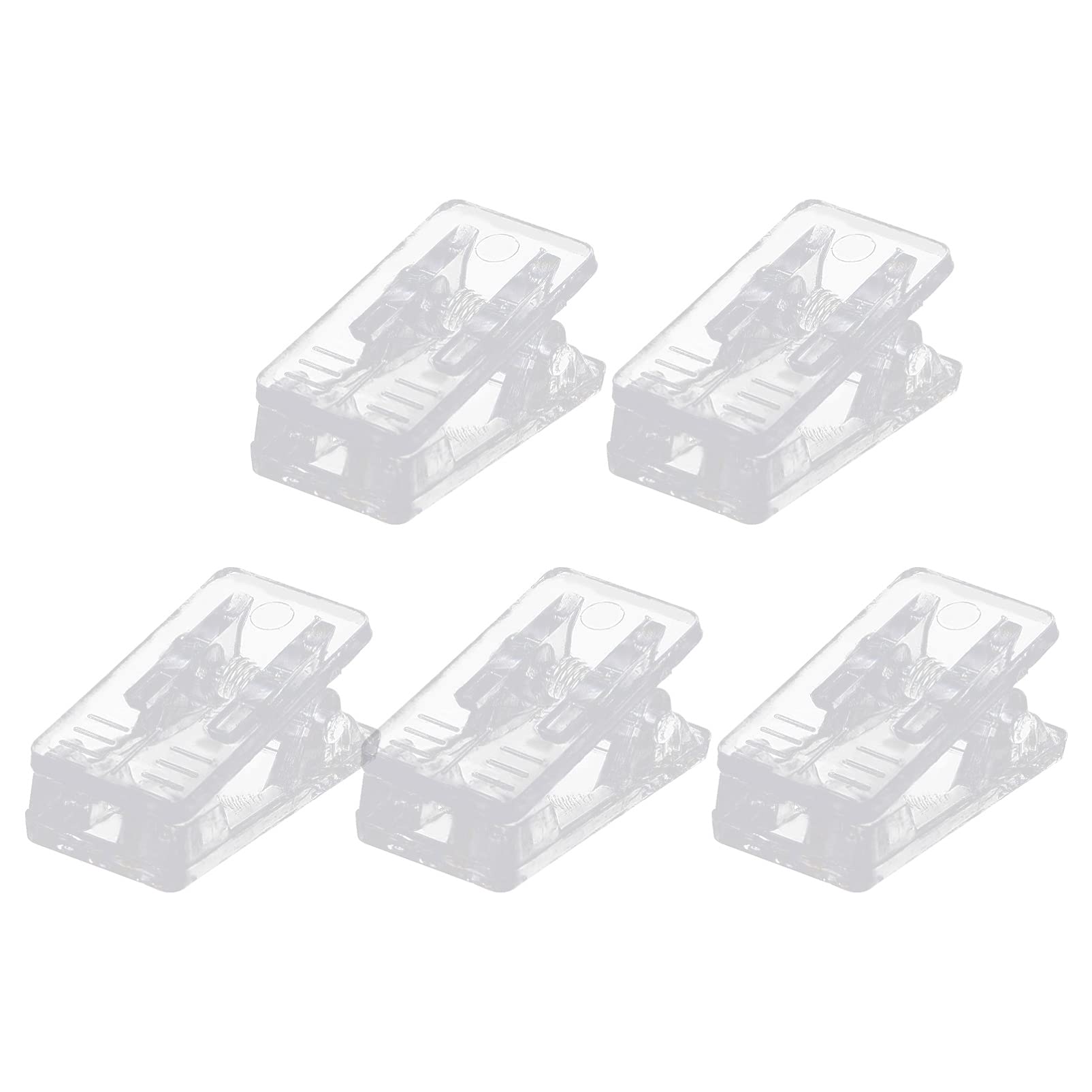 NUOBESTY 30PCS Clear Acrylic Badge Clips Bulk - ID Card Holders, Name Tag Clips for Office, School, Events - Durable Plastic Badge Reels for Employees, Teachers, Students (White Folders & Picture Stands Included)