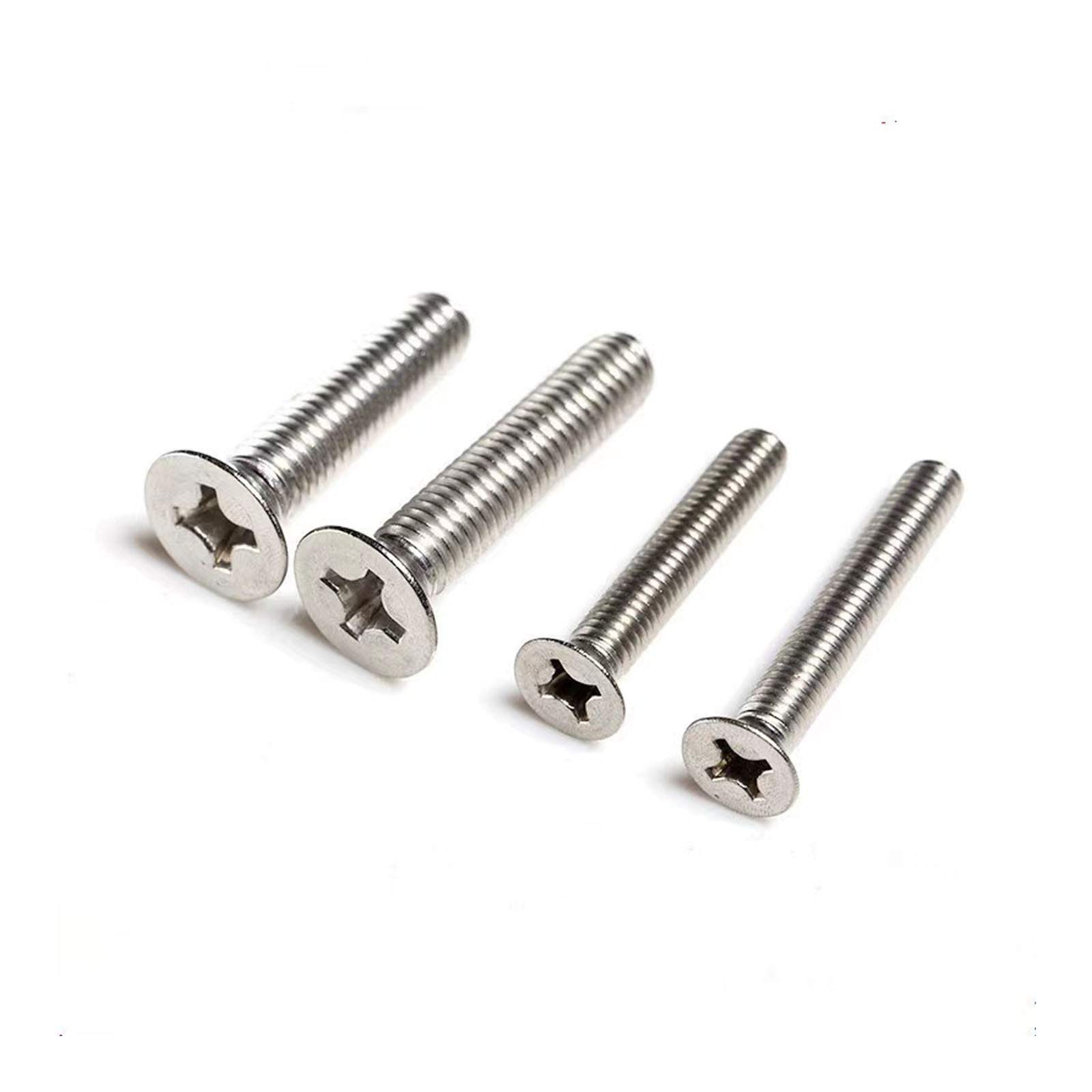 10 Pcs M8-1.25x30mm 304 Stainless Steel Flat Head Phillips Machine Screws for Furniture & DIY