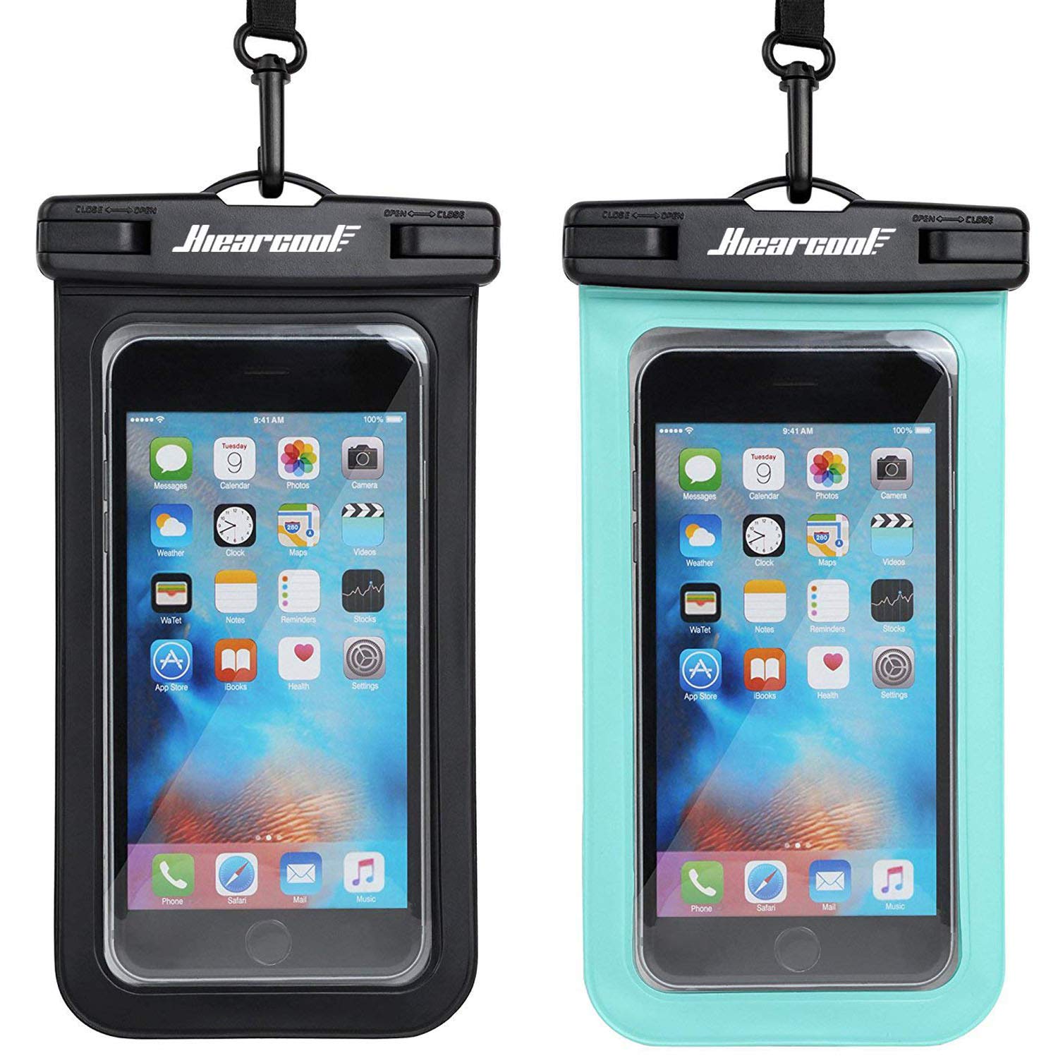 **Hiearcool Universal Waterproof Phone Pouch - IPX8 Certified Dry Bag for iPhone 13/12/11 Pro Max/XS Max, Samsung Galaxy S10, Google (Up to 7.0