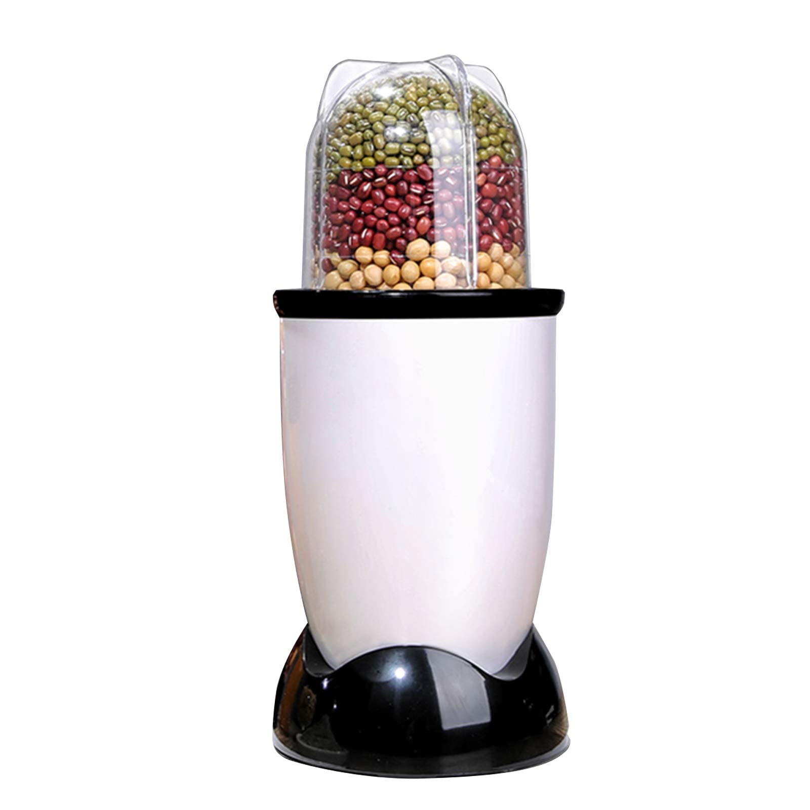 2 in 1 Electric Countertop Blender & Spice Grinder - 4 Stainless Steel Blades for Coffee, Beans, Nuts, Fruits & Vegetables - Includes BPA-Free Bottles - Perfect for Smoothies, Nut Butters & Spice Mixing (White) - Ideal for Kitchens, Coffee Shops & Healthy Lifestyles