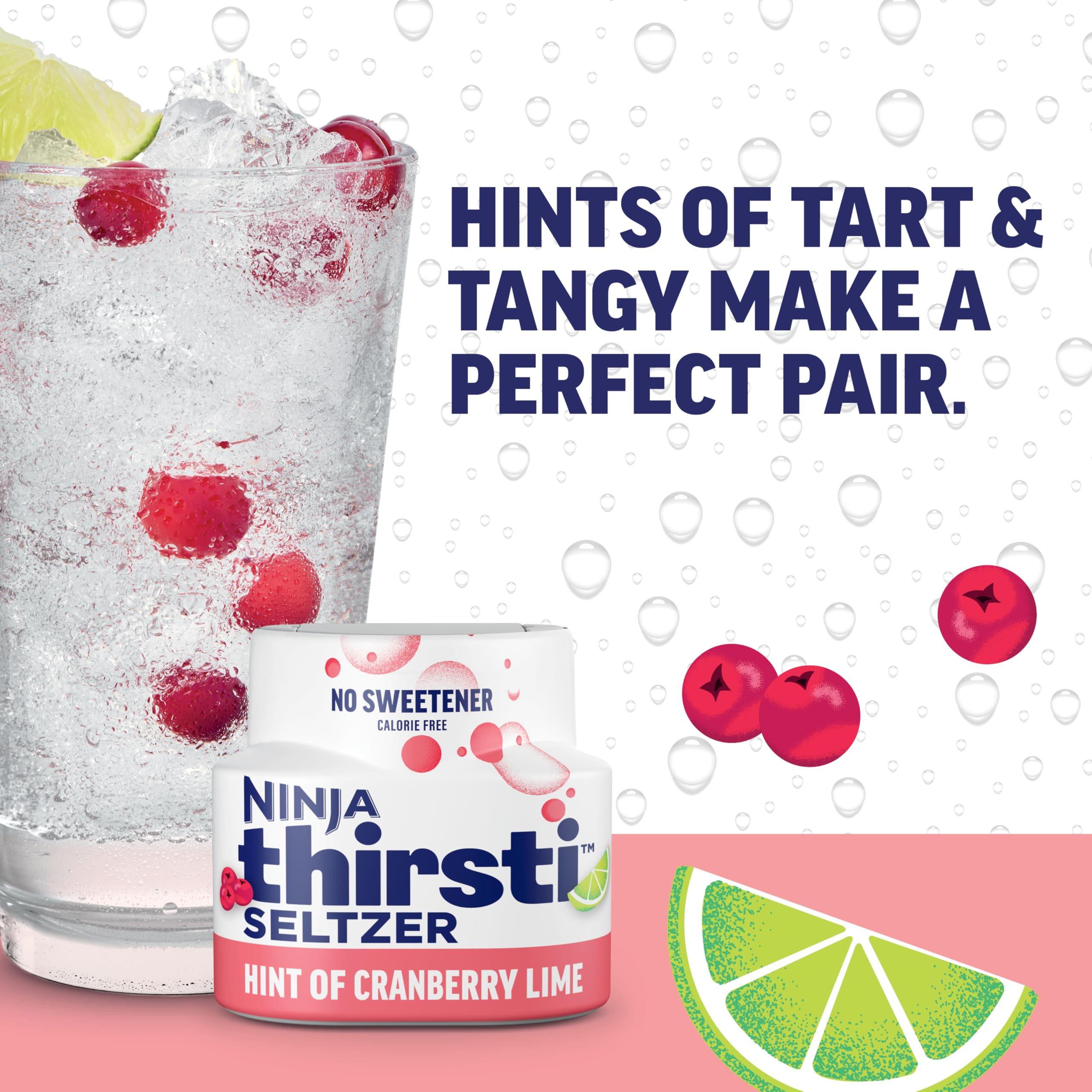 Ninja Thirsti Flavored Water Drops - Seltzer Variety Pack | Zero Calorie, Sugar-Free, No Artificial Sweeteners | Makes 20 Refreshing 12oz Sparkling Drinks | Perfect for Hydration at Home, Office or Gym (3-Pack, WCFV1)