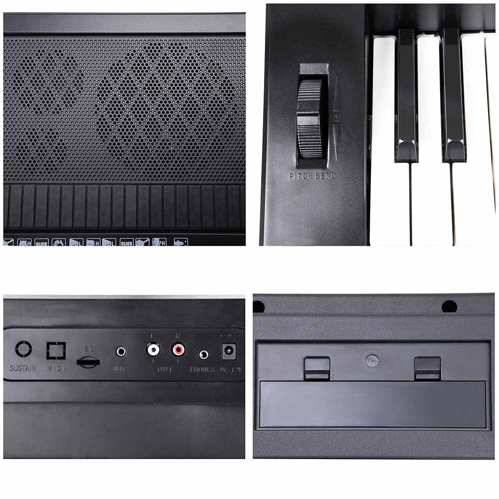 TheLAShop 61-Key Digital Piano with 300 Timbres & USB Connectivity - Portable Electronic Keyboard for Beginners, Home Practice, and Live Performances