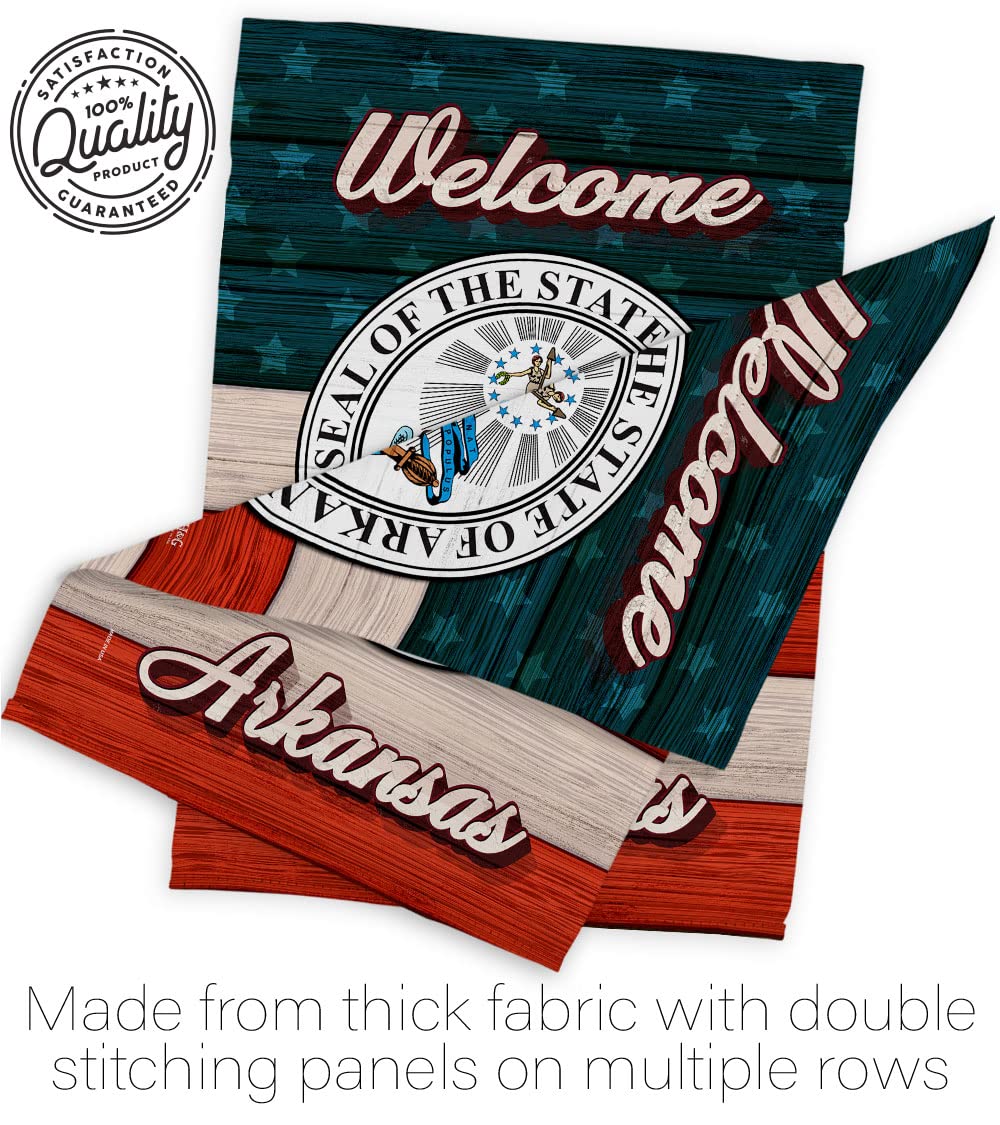 Americana Home & Garden Welcome Arkansas House Flag - Double-Sided USA Made Decorative Banner for States, Territories & Country Areas - Perfect for Small Garden, Yard, Porch & Patriotic Gift Giving