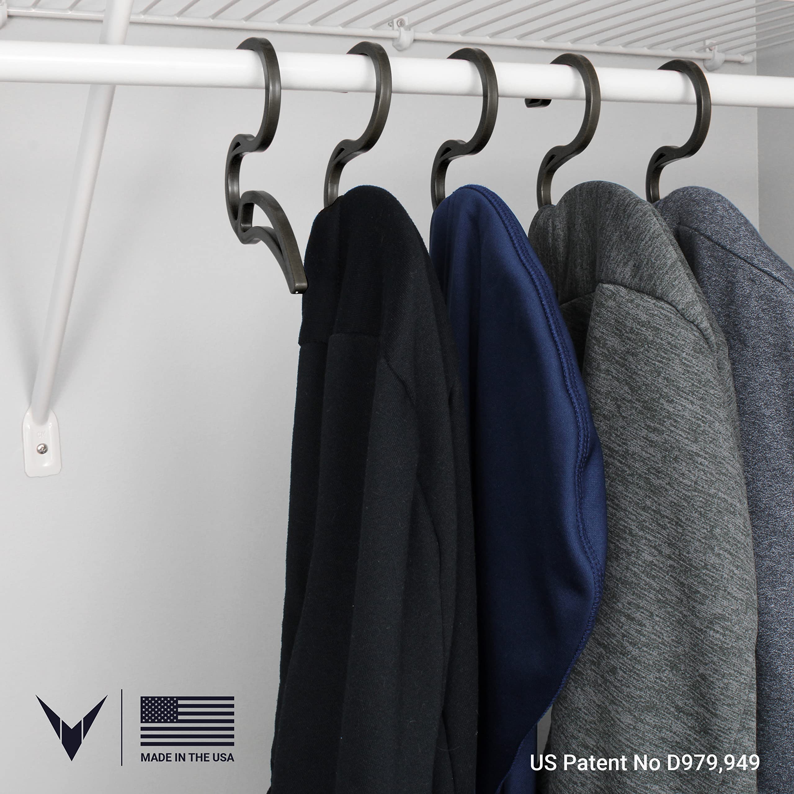 Premium Hoodie Hangers - Heavy Duty Plastic Clothes Hangers for Sweatshirts & Jackets | Space-Saving Closet Organization | Perfect for Dorms, Apartments & Small Spaces (10-Pack, Black) | Ideal for Hoodie Storage & Wardrobe Organization