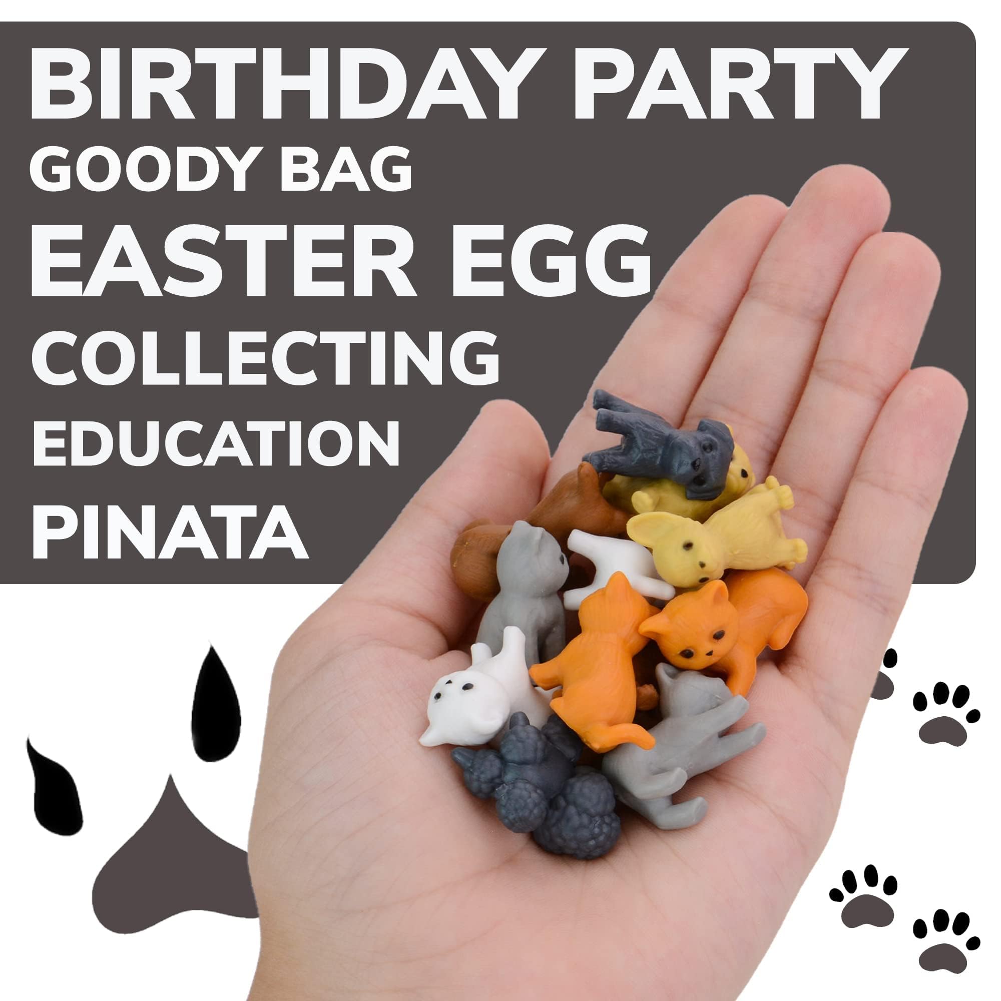 50-Piece Tiny Dog and Cat Figurines - Bulk Small Animal Toys for Kids | Mini Pet Figurines for Classroom Prizes, Easter Gifts & Playtime Scenes | Durable Plastic Animal Figures for Kids' Collections and Party Favors