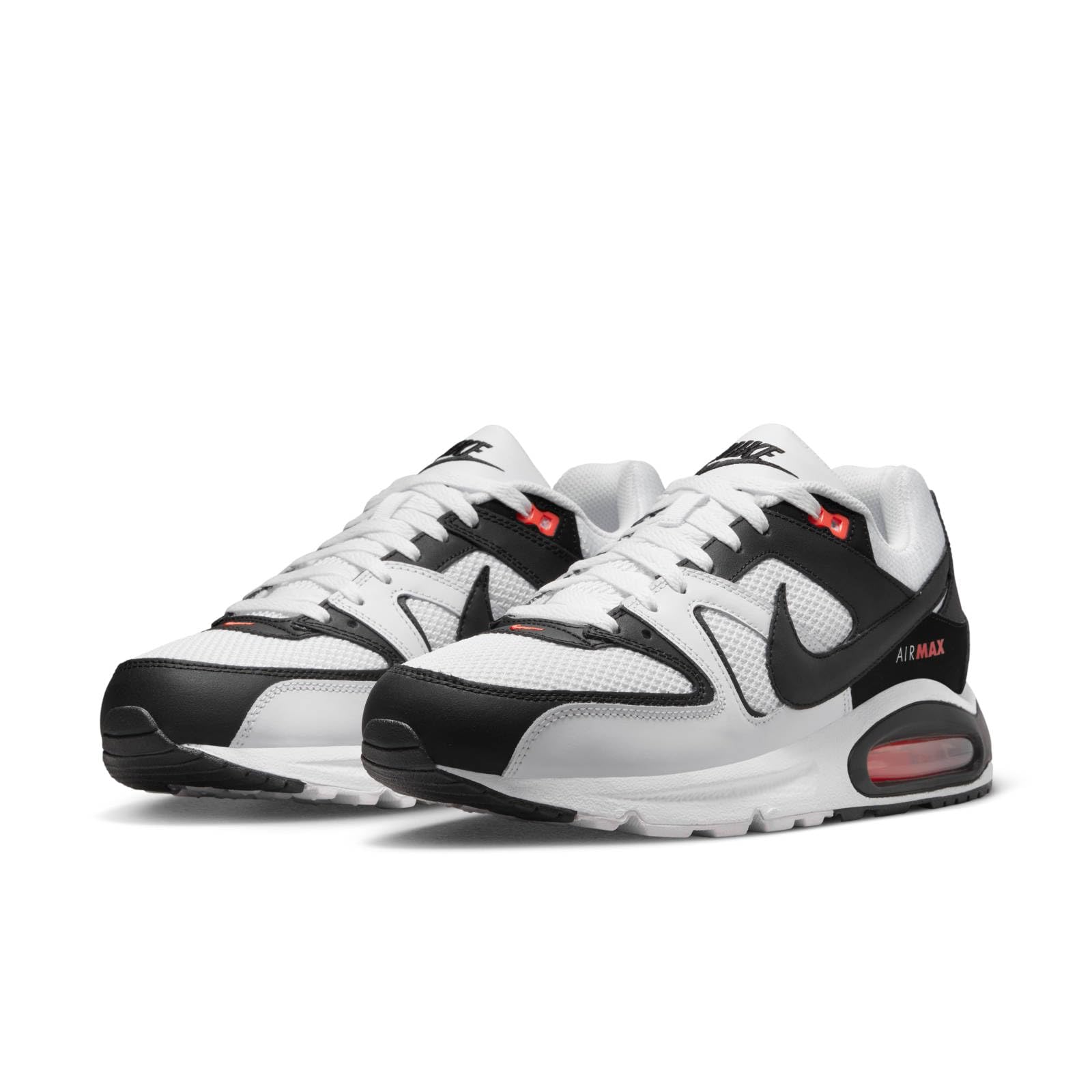 Nike Air Max Command Men's Running Shoes - Size 11.5 UK (White/Black/Max Orange) | Comfortable Athletic Sneakers for Jogging, Gym & Casual Wear