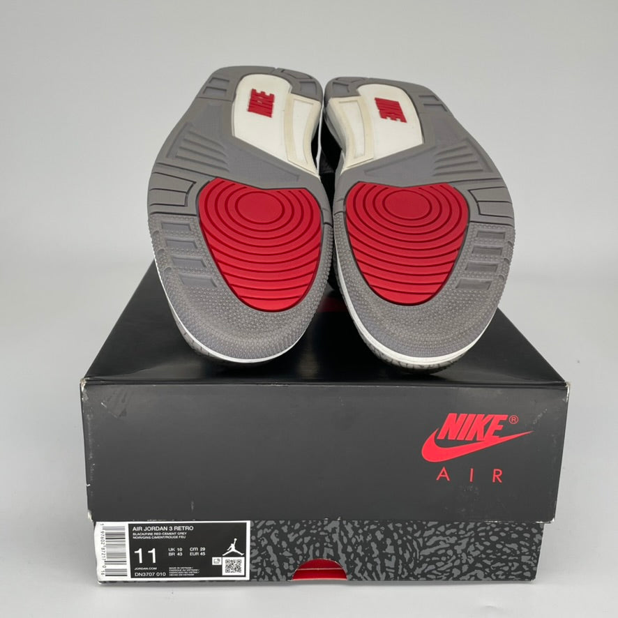 AIR JORDAN 3 Black Cement Reimagined Retro Sneakers - Men's Size 11 (DN3707-010) | Basketball Shoes for Streetwear & Casual Outfits