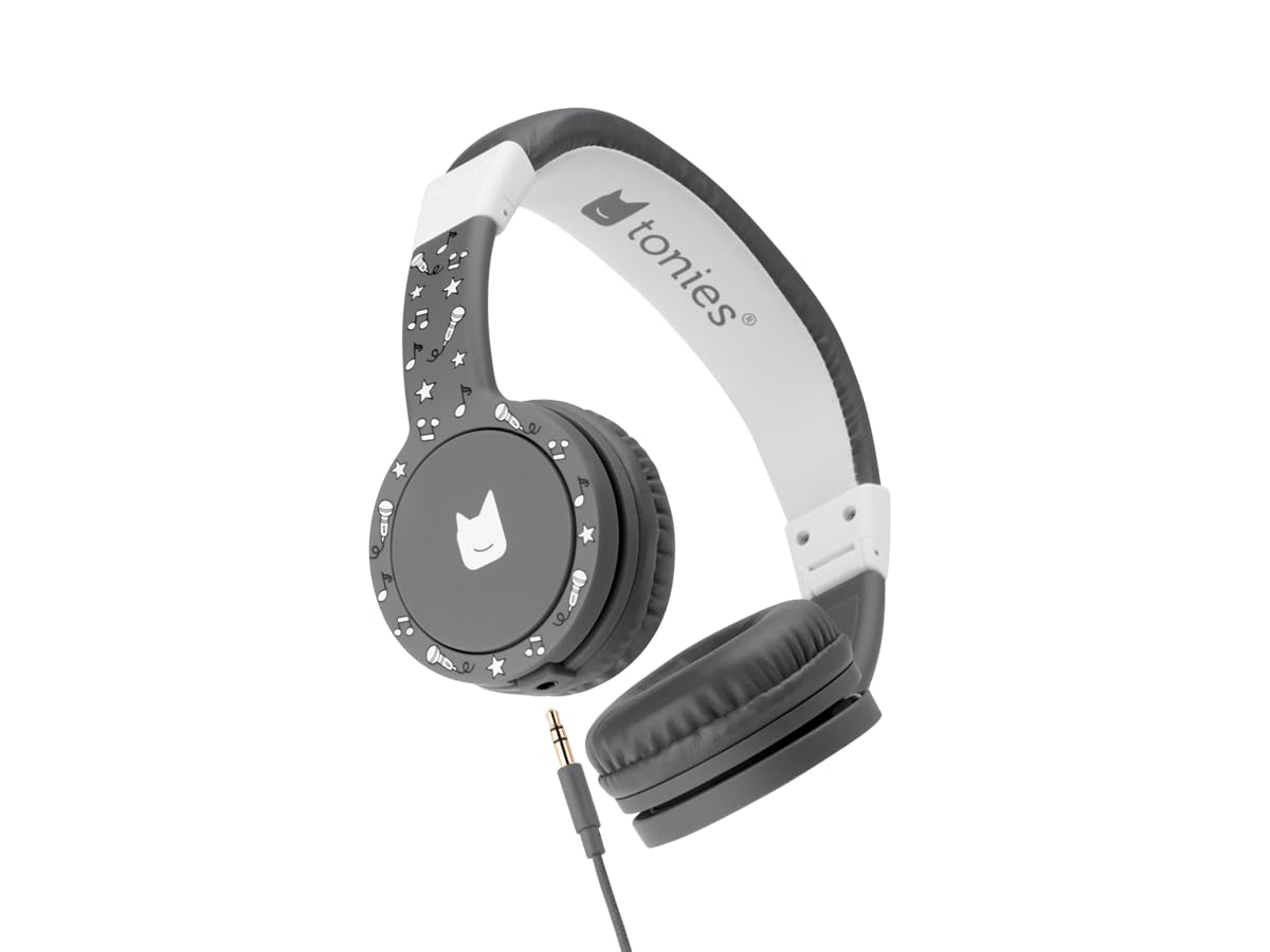 Tonies Foldable Headphones - Lightweight & Comfortable Wireless Headphones with Noise Cancelling, Grey (Model 10002568) for Kids, Travel, Work & Study