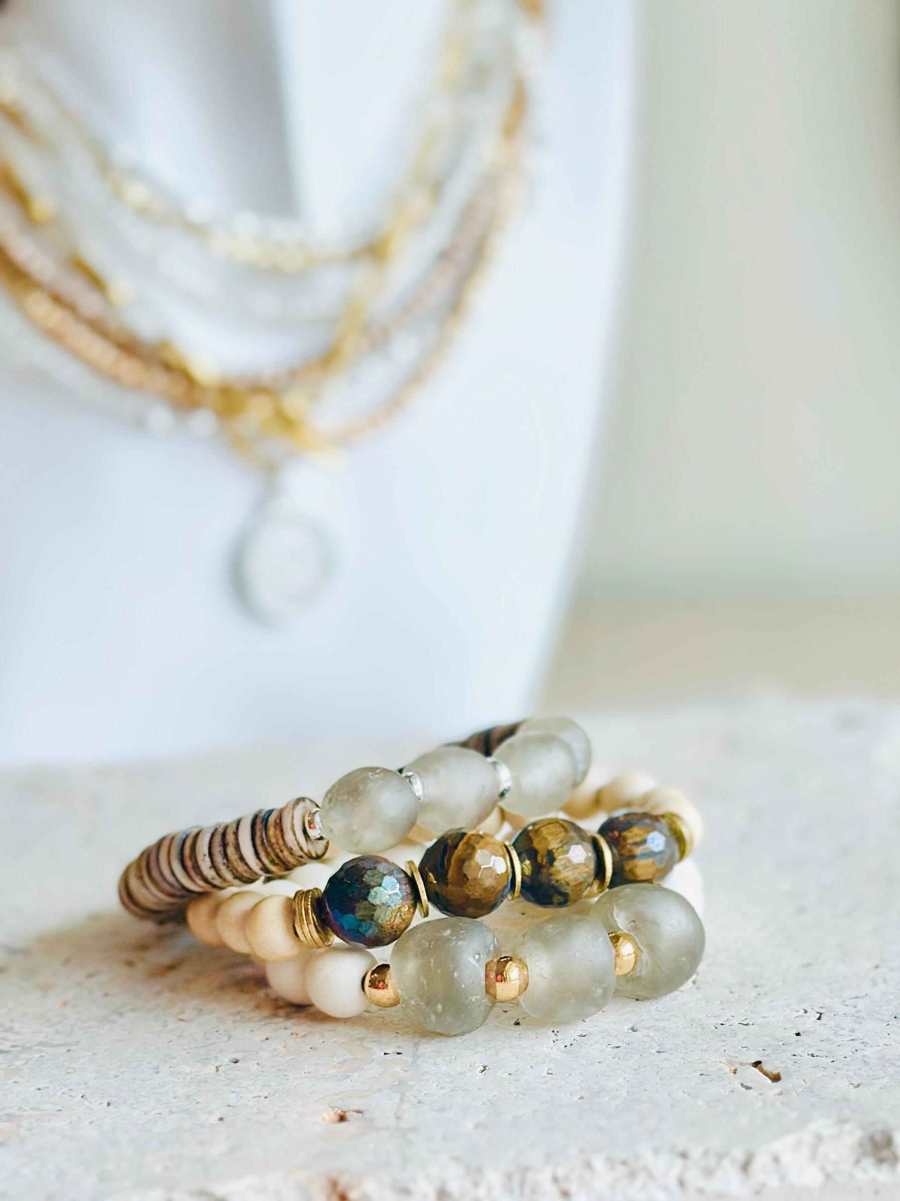 Acadia Bracelet - Handmade Tiger Eye & Natural Wood Beaded Bracelet for Women | Boho Chic Jewelry for Everyday Wear & Gift Giving