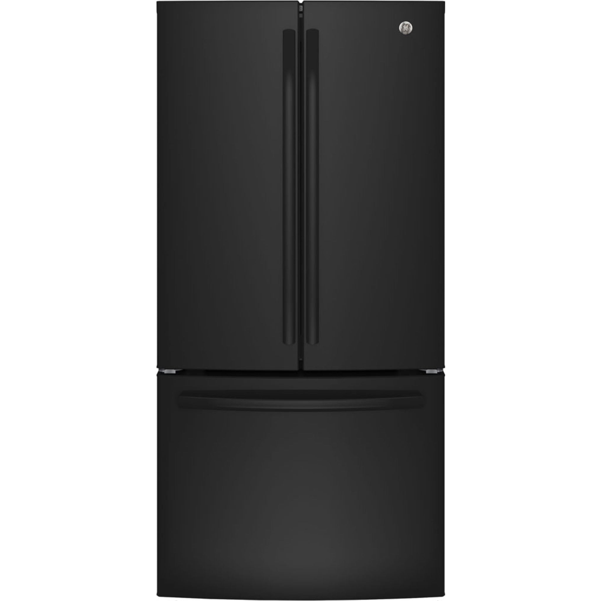 GE 18.6 Cu. Ft. Counter Depth French Door Refrigerator in Black Stainless Steel - GWE19JGLBB - Perfect for Modern Kitchens & Open Floor Plans