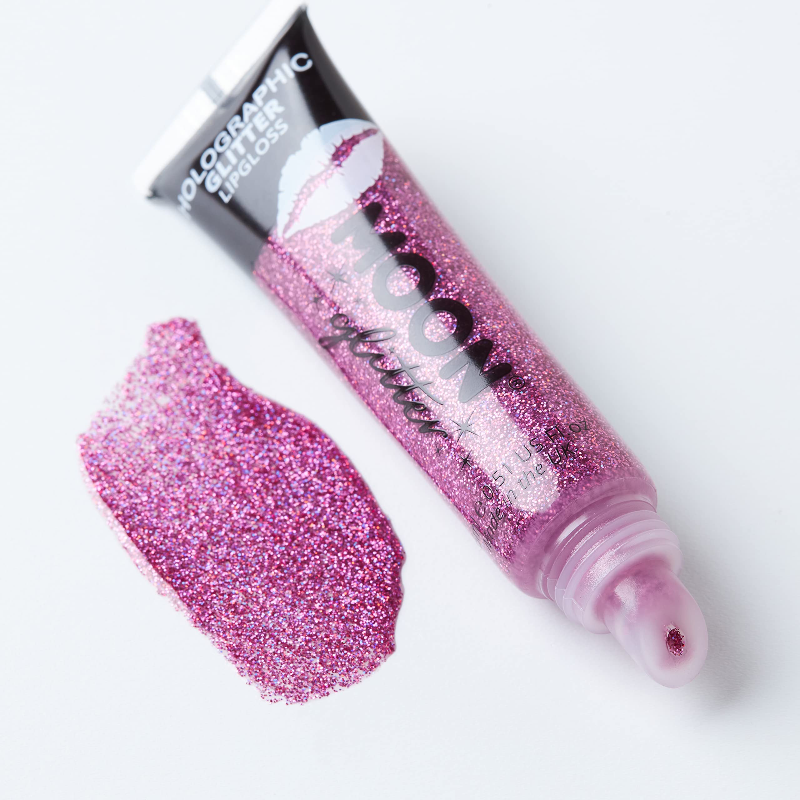 Holographic Moon Glitter Lip Gloss - 15ml Shimmering Silver Lip Shine - Perfect for Parties, Night Out & Special Occasions