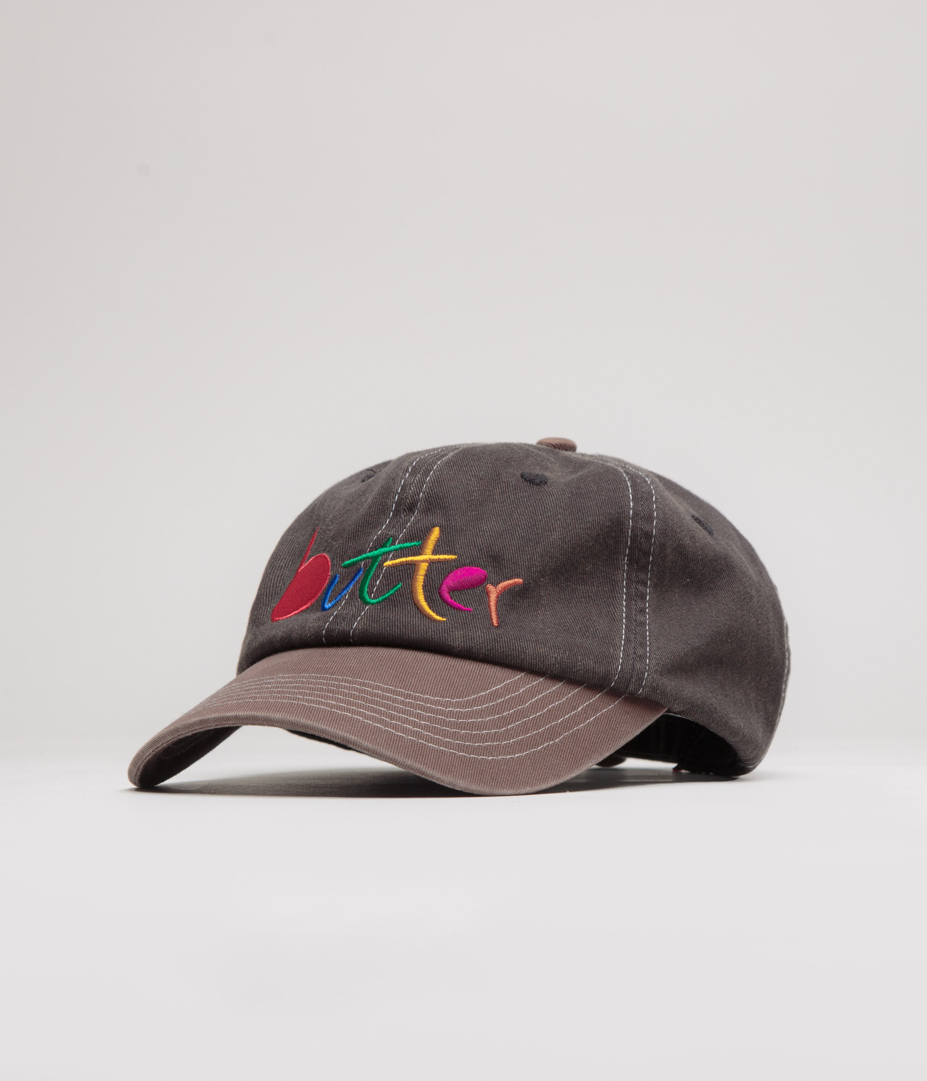 Butter Goods Art Cap - Charcoal & Redwood Color Adjustable Dad Hat for Men & Women - Perfect for Casual Wear, Outdoor Activities & Street Fashion