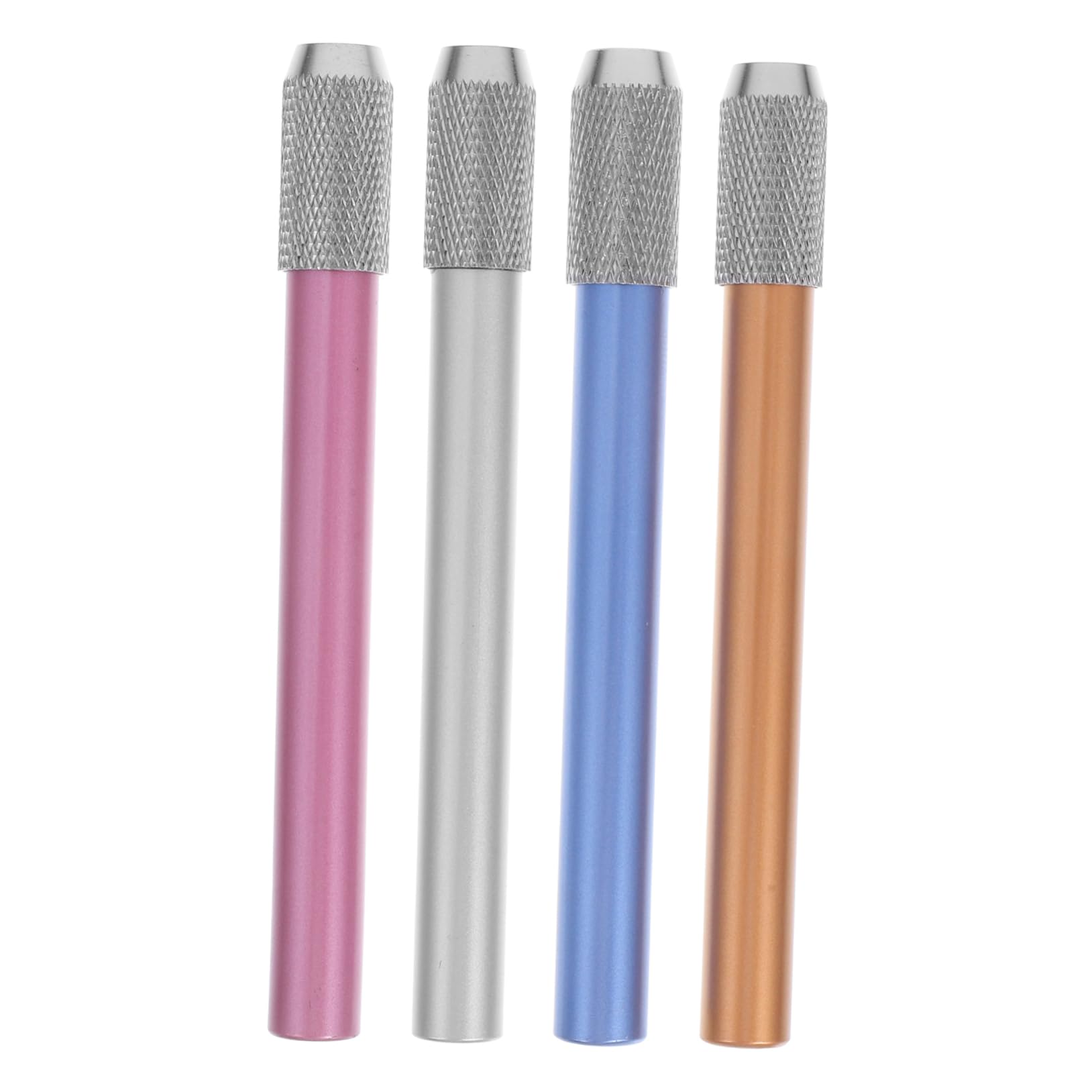 Lurrose 4pcs Metal Pencil Extenders - Adjustable Writing Tool for School & Office
