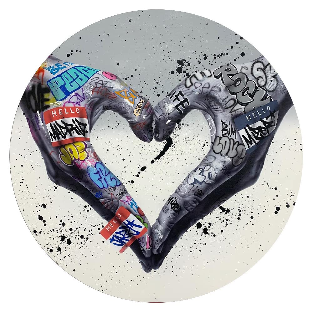 300 Piece Punk Graffiti Wall Art Puzzle - Round Wooden Jigsaw for Adults & Kids, Fun Decompression & Educational Toy for Family Game Night, Home Decor & Stress Relief