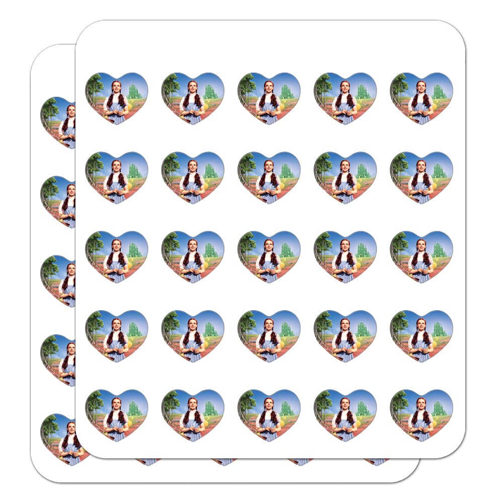 Wizard of Oz Dorothy Heart Shaped Stickers - Planner, Calendar & Scrapbook Supplies for DIY Crafts, Journaling & Memory Keeping