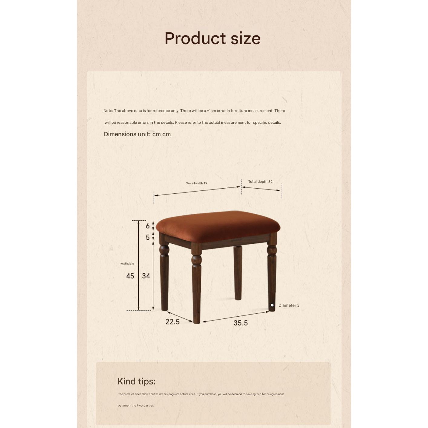 Vintage American Black Walnut Solid Wood Makeup Stool - Durable & Stylish Vanity Seat for Bedroom, Dressing Room & Salon (Retro Makeup Chair)