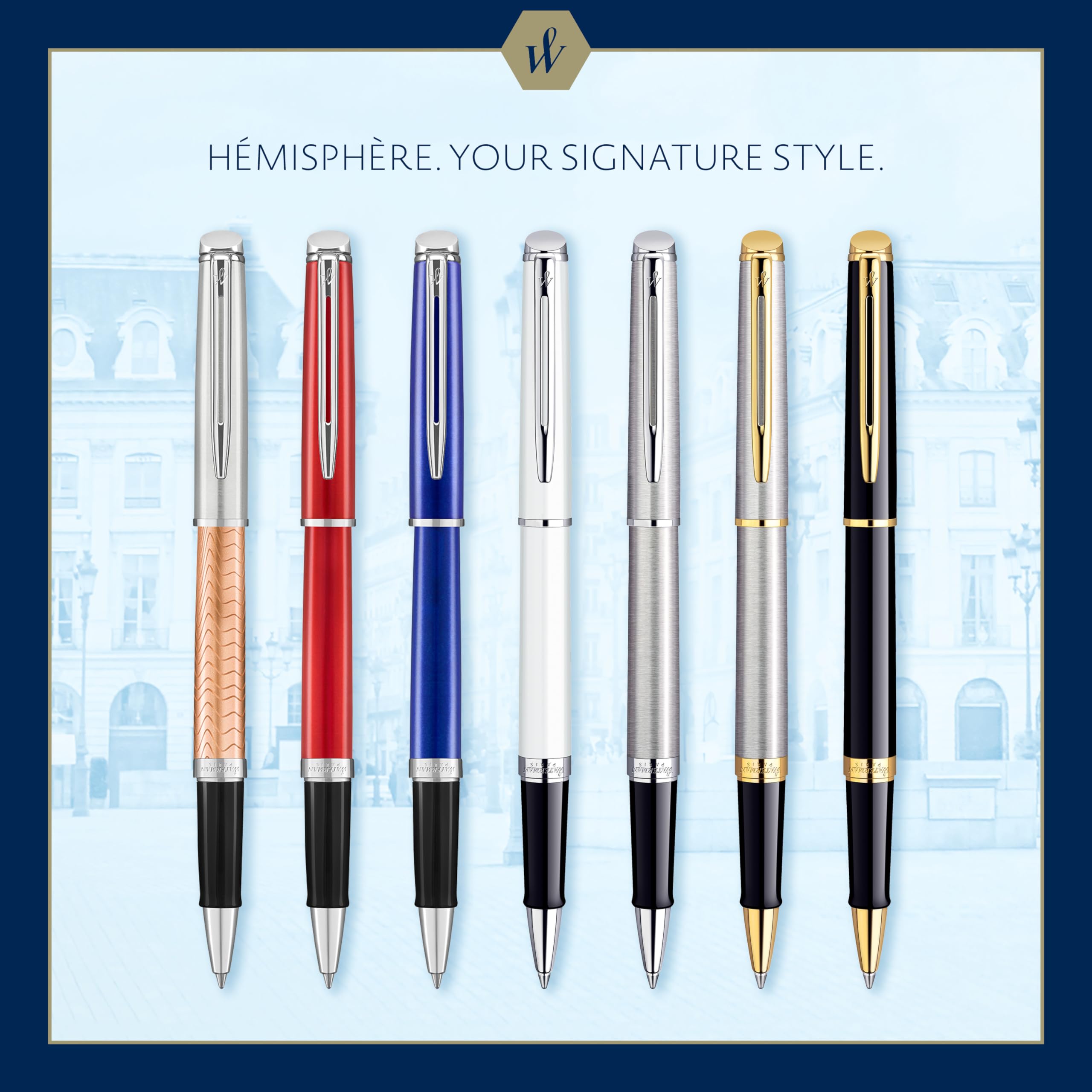 Waterman Hémisphère Rollerball Pen - Gloss Black with 23k Gold Trim, Fine Point Black Ink, Gift Box - Premium Writing Instrument for Business, Gifts & Everyday Use