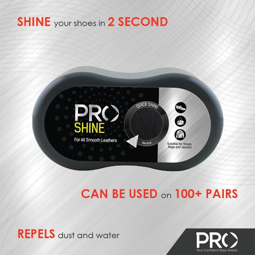 PRO Quick Shine Shoe Shining Sponge - Instant Leather Shoe Shiner & Cleaner Kit for Men & Women - Durable & Versatile Shoe Care Accessory for Dress Shoes, Boots, Loafers - Perfect for Office, Wedding & Daily Use