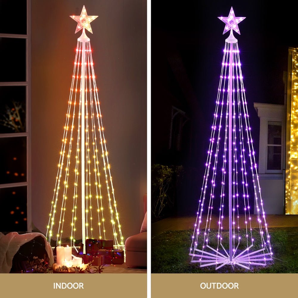 6.5ft Pre-Lit Christmas Tree with 265 RGB LED Fairy Lights - Indoor/Outdoor Holiday Decor for Home, Office, Party & Festive Celebrations