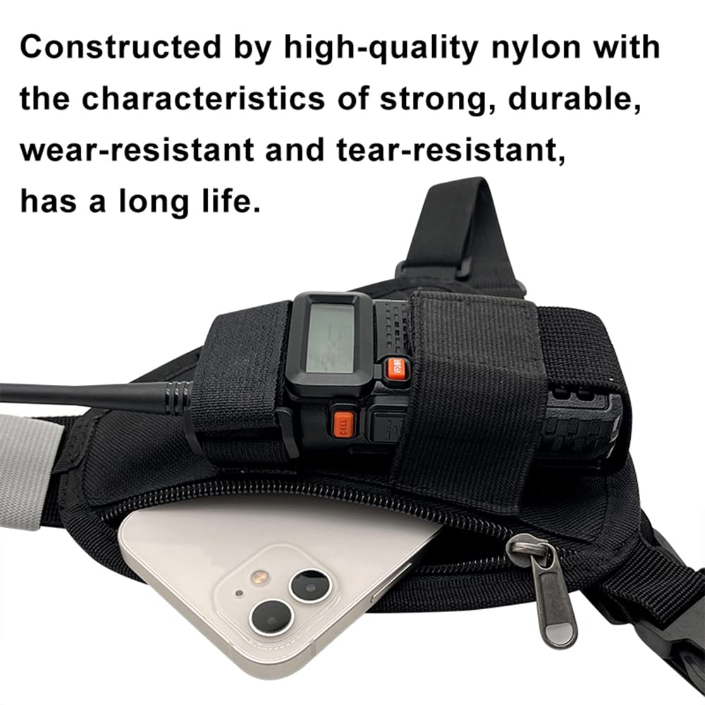 Adjustable Chest Harness Shoulder Holster for Motorola & BAOFENG Walkie Talkies - Secure Radio Pouch with Comfortable Strap - Perfect for Outdoor Adventures, Security Work & Construction Sites
