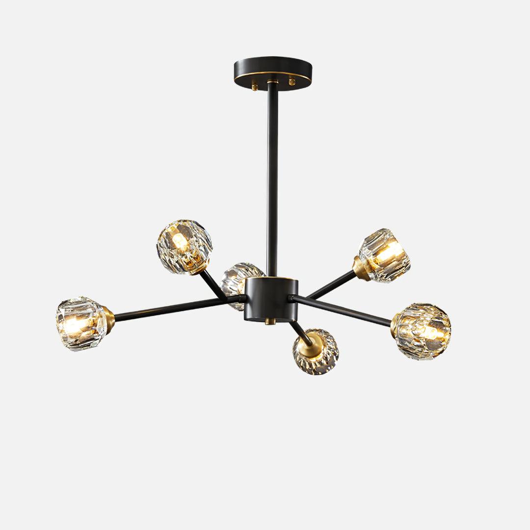 Crystal Ball Round Cluster Chandelier - Elegant Glass Sphere Ceiling Light Fixture for Dining Room, Bedroom & Living Room Decor
