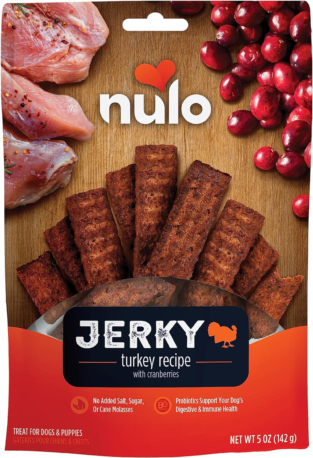 Nulo FreeStyle Turkey Jerky Strips - High Protein, Grain-Free Dog Treats for Training & Outdoor Adventures