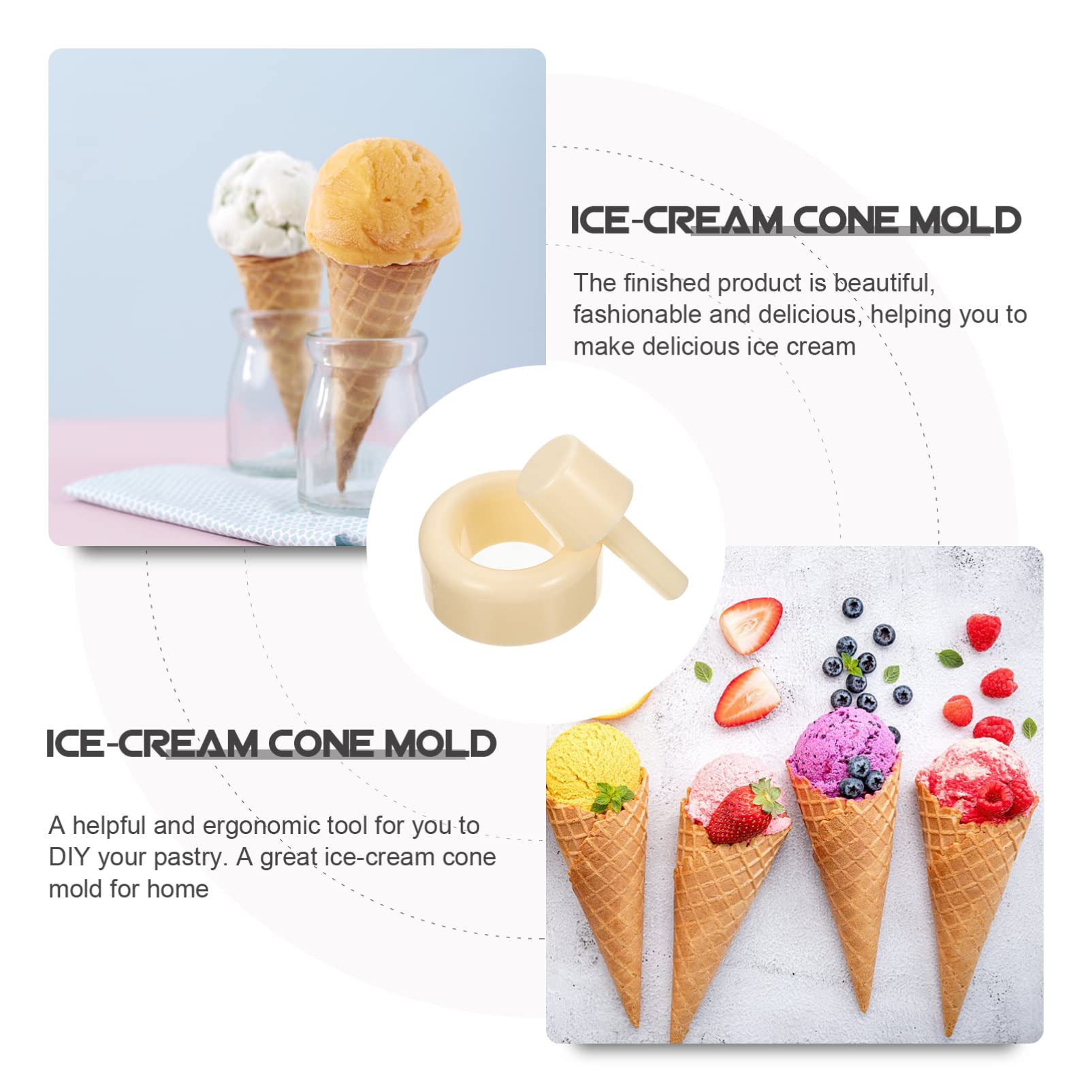 Professional DIY Ice Cream Cone Mold & Waffle Cone Maker Set - Dessert Shop Supplies for Homemade Ice Cream Cones | Perfect for Home Kitchens, Ice Cream Shops & Party Treats