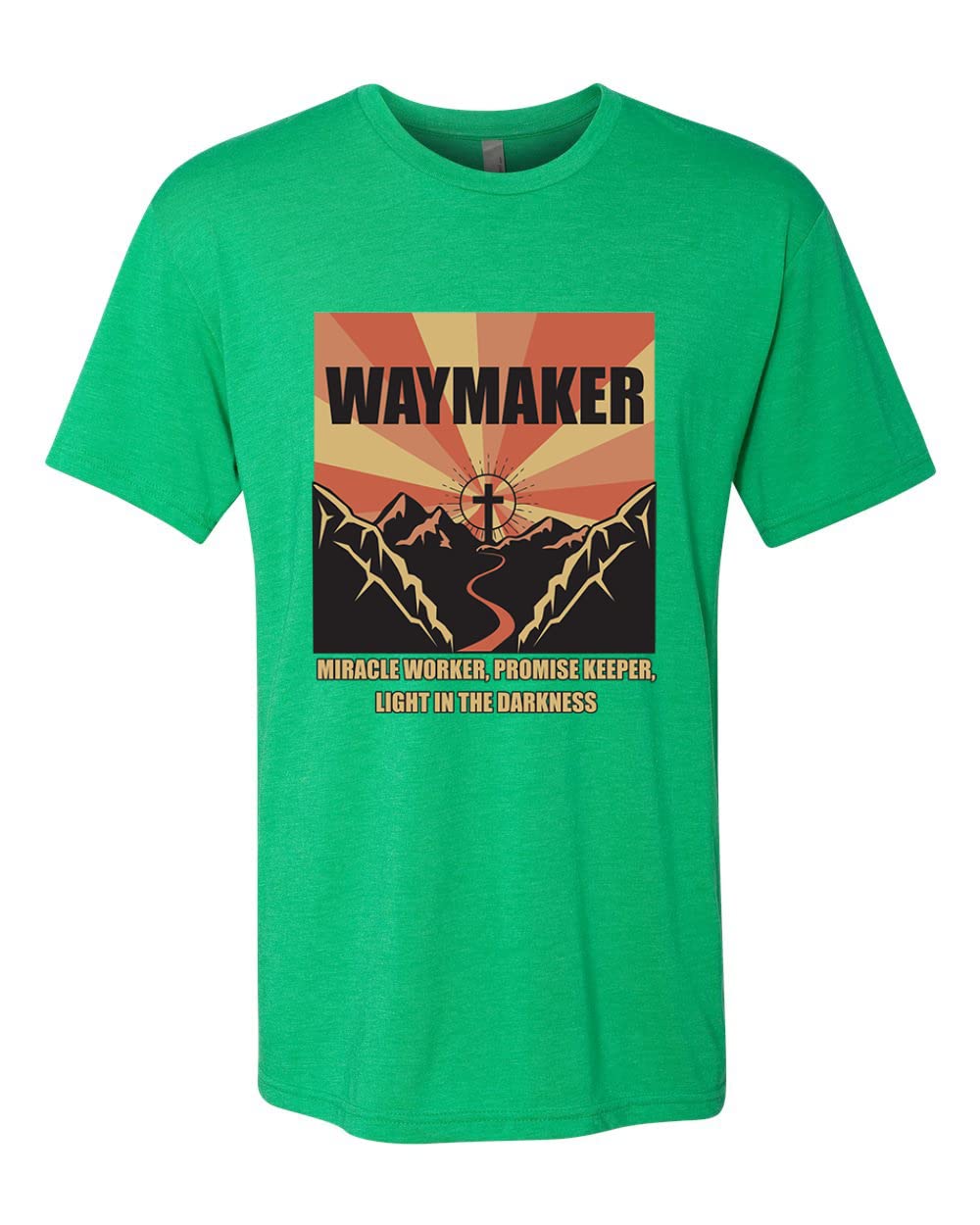 Waymaker Miracle Worker Promise Keeper Christian Mens Premium Tri-Blend T-Shirt - Inspirational Faith-Based Apparel for Church, Worship & Daily Wear