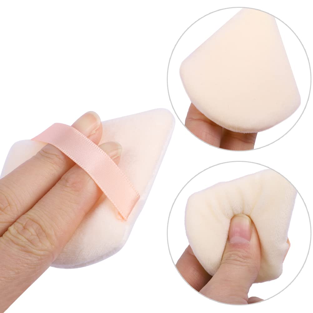 12 Pcs Triangle Powder Puffs for Loose & Setting Powder - Soft Makeup Sponge Blenders for Foundation, Contouring & Baking (Black/Nude) - Perfect for Professional Makeup Artists & Everyday Beauty Routine