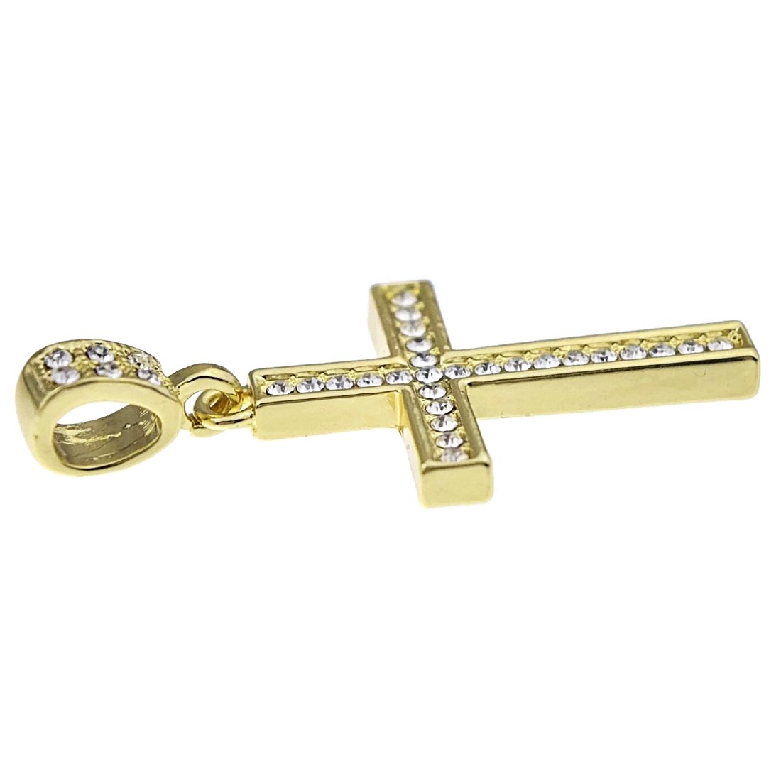 14K Gold Plated Jesus Cross Pendant Necklace - Iced Out Hip Hop Jewelry for Men & Women - Perfect for Gifts, Parties, and Streetwear Fashion